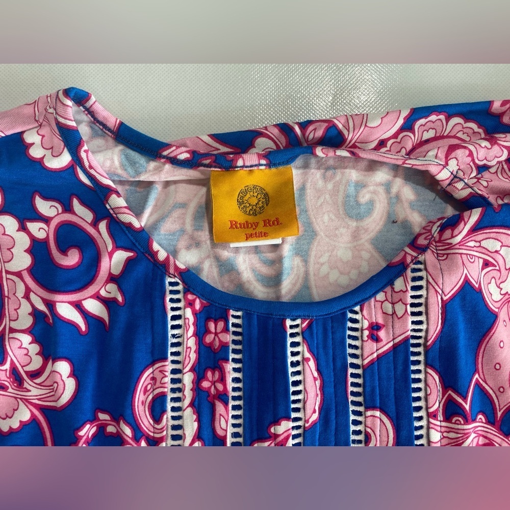 NEW Petite SIze Ruby Rd. Petite Bright Knit Top 3/4 Sleeve Metallic Multi $60 - Picture 7 of 8